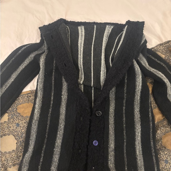 Striped Black and Gray Women's Sweater - Picture 4 of 5